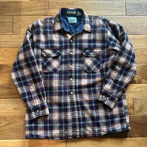 Vtg Outdoor Exchange quilted wool shirt jacket
